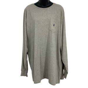 Ralph Lauren Men XL Extra Large Heather Gray Long Sleeve Tee Shirt T-Shirt New